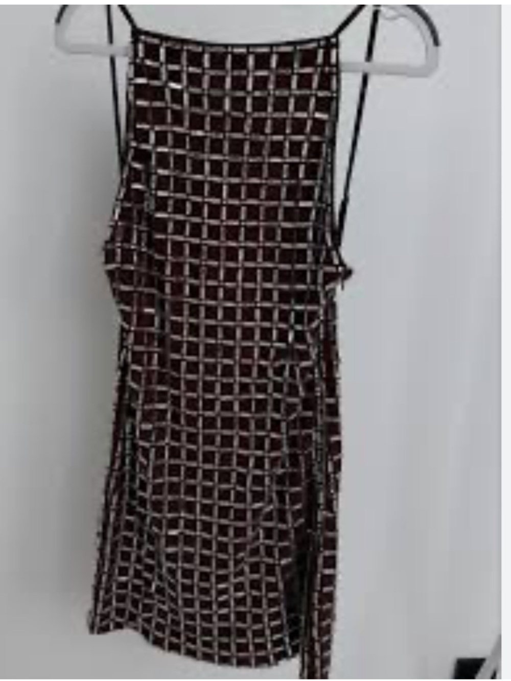 Zara Black Grid-Print Mini Dress
